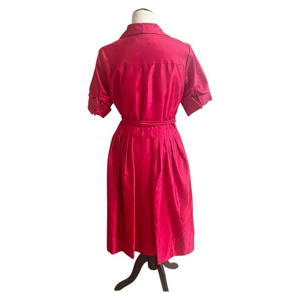Alfani Retro Style Women’s Cocktail Party Dress Size 10 Shimmer Red Tie Waist - Picture 2 of 14
